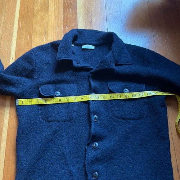 Selected Homme Wool Button Down Navy Blue - Picture 5 of 8